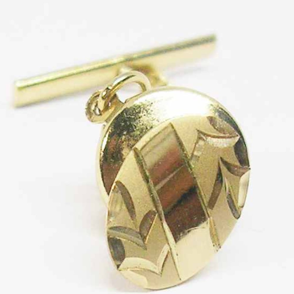 Vintage Tie Pin 12 Karat gold filled Anson Tie Tack with Chain hand engraved